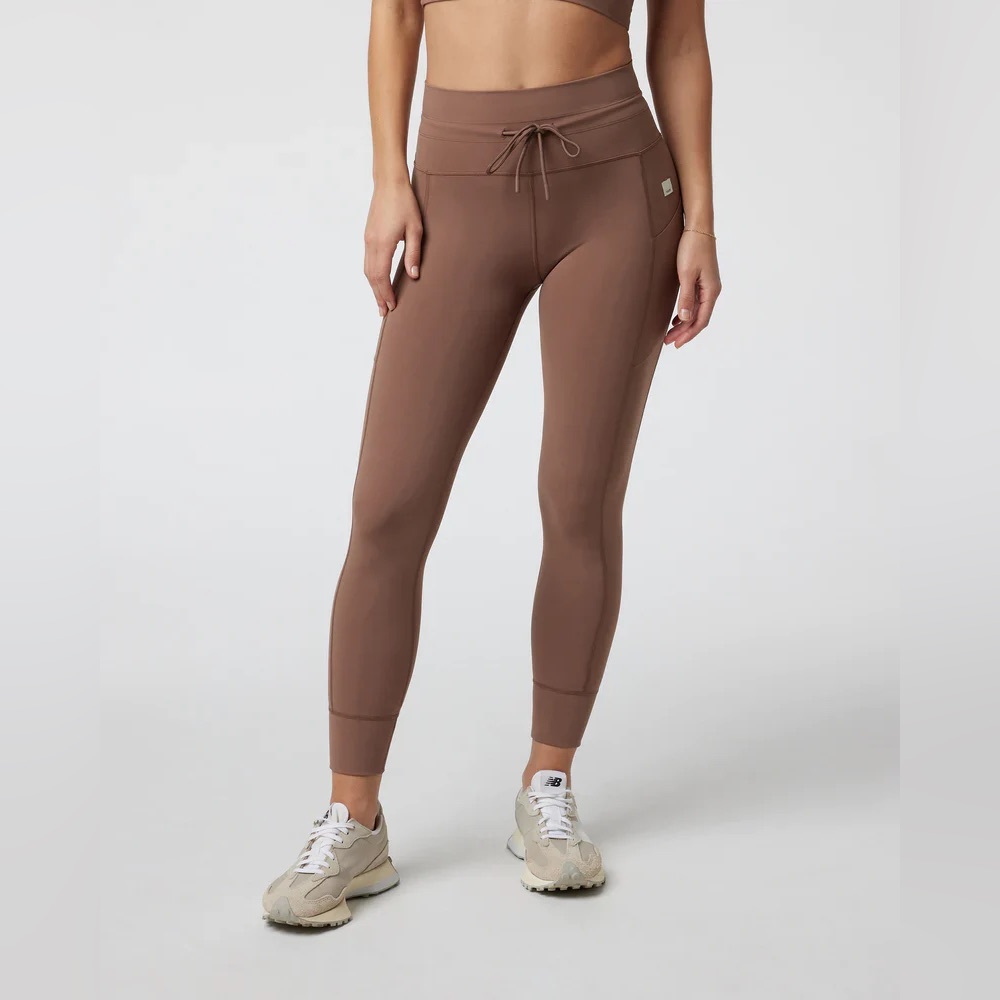 Vuori Brown High-Rise Drawstring Leggings